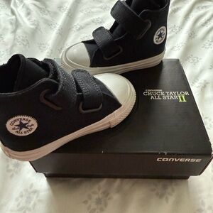 Converse Baby Black and White Velcro Sneakers